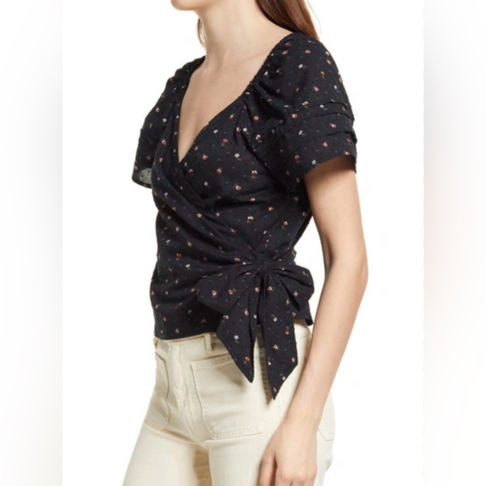 Madewell floral wrap top